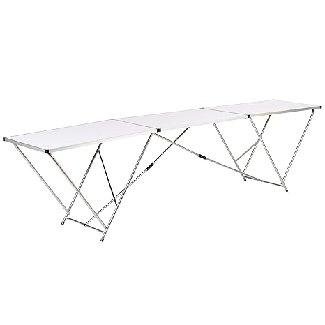 Hartleys 3 m langer Klapptisch aus Aluminium - Weiß - Veranstaltungen/Garten/Tapeziertisch