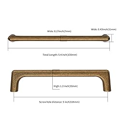 Asidrama 10 Pack 5 Inch(128mm) Antique Brass