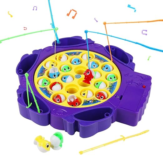 Angelspiel Angeln Spielzeug Brettspiel Set Angelruten Fisch Mit Musik Spielzeug Kit Geschenk für Kinder 3 4 5 Jahre (Farbe zu