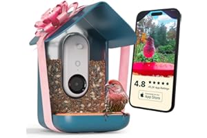 Bird Buddy Non Solar Smart Bird Feeder with Camera - Ai Bird Species Identification, 5Mp Photos, 2K Hd Video Live Stream Camera, Battery-Powered Charging, 2.8In Focus - Blue
