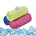 SKL Cooling Towel Pack of 3 Sports Towels Stay Cool Towel for Sports, Swimming, Women, Yoga, Workout, Athletes, Gym, Neck, Golf, Travel 40 inch x 12 inch (Blue-Red-Green)