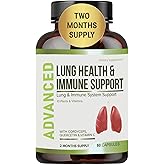 Lung Health & Immune Support Supplement - Lung Cleanse and Detox With Immunity Vitamins For Better Lungs, Immune Defense, Clear Lungs & Deep Breathing Including Quercetin & Cordyceps.Two Months Supply
