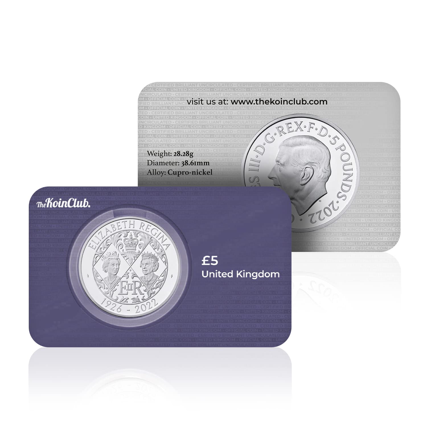 Koin Royal Mint UK 2022 Her Majesty Queen Elizabeth II Brilliant Uncirculated 5 Coin