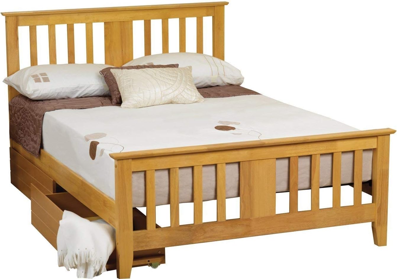 World Goods Oak Wood Finish Bed Frame Bedstead. Sweet Dreams Gere Wooden Bedstead. 3ft Single, 4ft Small Double, 4ft6 Double, 5ft King Size (4ft Small Double)