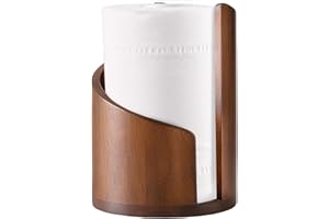 Mountain Paper Towel Holder Countertop with Mango, 29x20cm Wood Round Base and Iron Holder, Wood Paper Towel Holders Countert