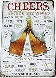 Gorgeous Pixels CHEERS AROUND THE WORLD Beer Tin Signs,12 x 8 inches