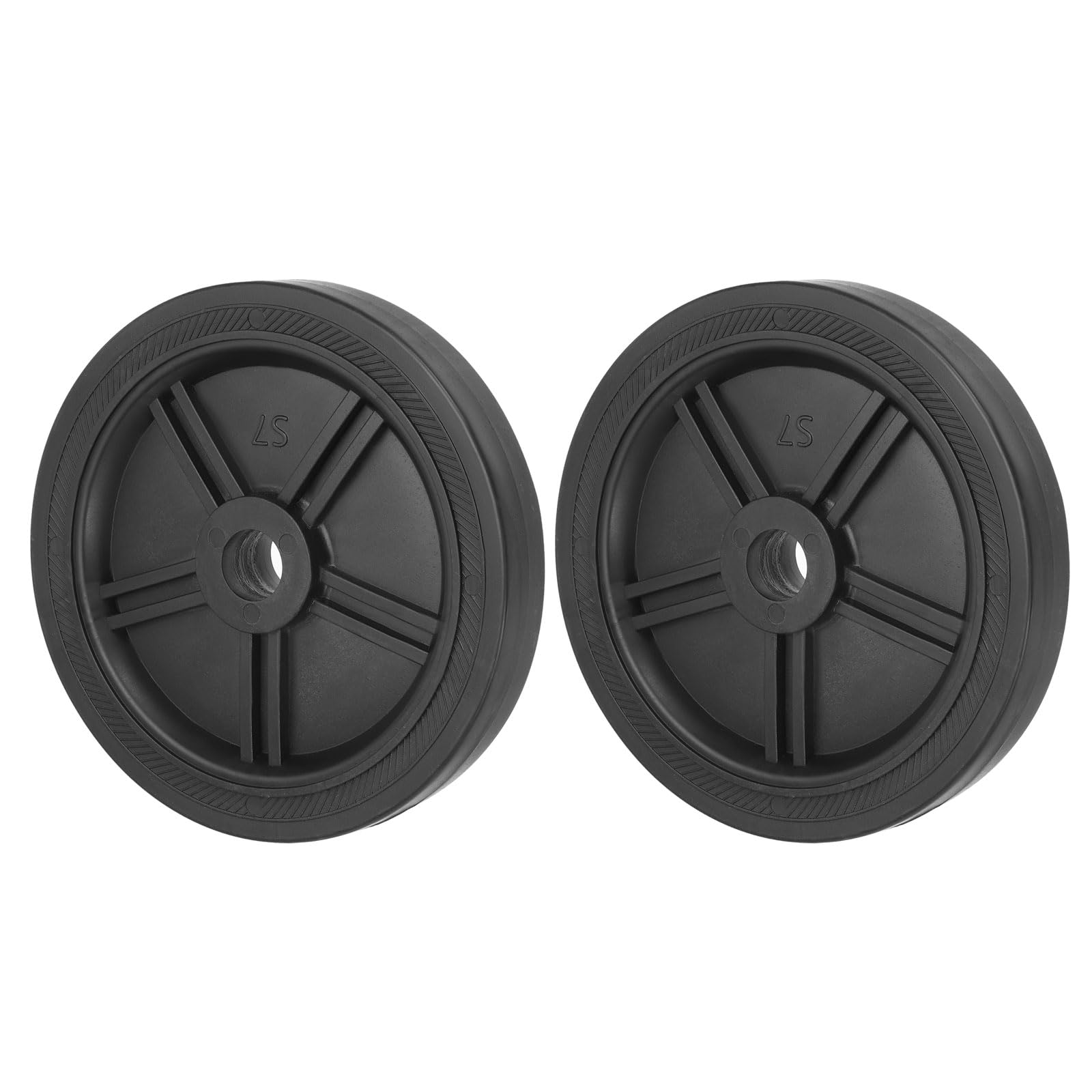 PATIKIL 8" Air Compressor Wheels, 2 Pack, Black, Plastic, Universal, 1" Dia Hole