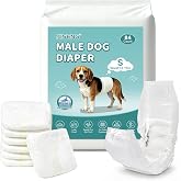 Kiseng Disposable Male Dog Wraps 84pcs for Small Puppies &amp; Seniors | 360&deg; leak-proof barriers, breathable fabric, adjustable tabs for training &amp; travel