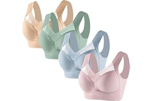 RUZIYOOG Hatmeo Posture Correcting Bras Hatmeo Posture Correcting Bra for Seniors Plus Size Bras No Underwire Bras 4 Pcs