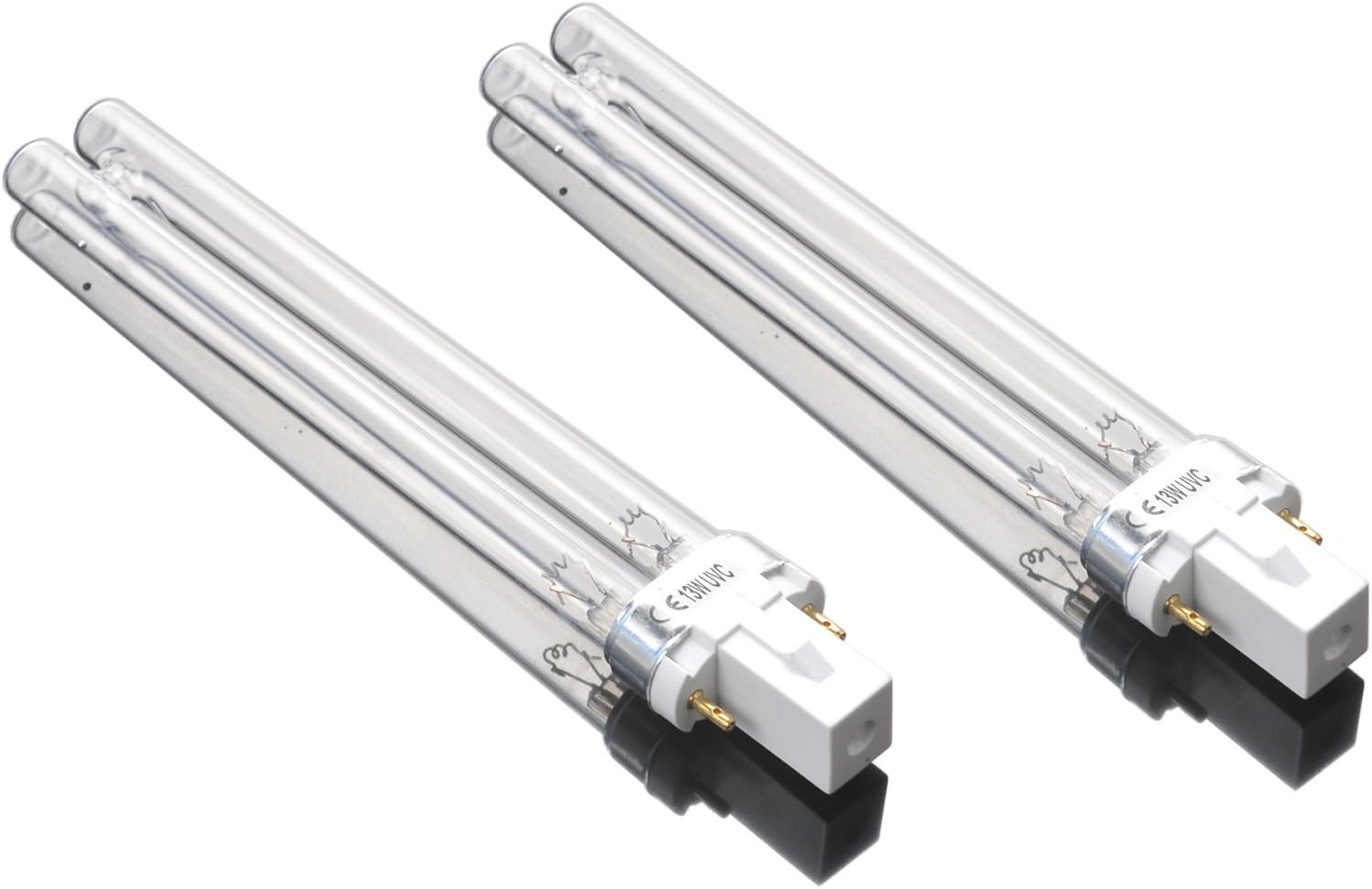 2 PCS UV Light Bulbs 13W Watt G23 Base for Aquarium UVC Sterilizer Pet