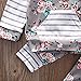 Baby Boys Girls Christmas Outfit Sweatshirt Bear Printed Long Sleeve Hoodie Tops + Plaid Striped Pants Outfits Set (C-Grey+floral, 18-24 Months)