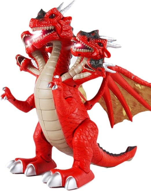 Mallalah Dragon Toys para niños,7 Cabezas de Juguetes de Dragones Caminando con Luces y Sonidos Juguetes de Dinosaurios para niños Regalos de cumpleaños (Rojo): Amazon.es: Hogar