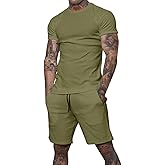 Uni Clau Mens Short Sets 2 Piece Outfits Fashion Summer Tracksuits Casual Shirt and Shorts Set