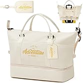 Wedding Weekender Bag for Women, Bride Bag Gift with Shoe Compartment & Luggage Tag, 'and So The Adventure Begins' Travel Duffel Accessories for Bridal Shower, Bachelorette Party, Graduation