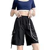 Goth Emo Alt Asymmetrical Skirt Shorts for Women Trendy Summer y2k Black Skorts