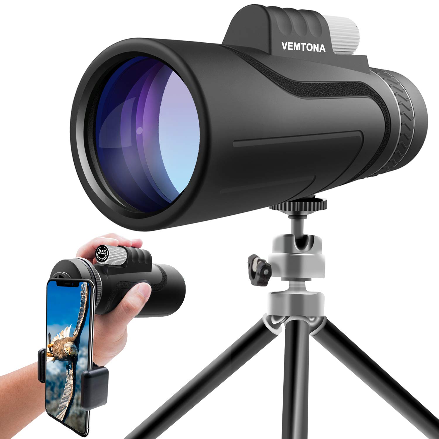 Buy 16x50 Monocular Telescope, VEMTONA High Powered Monoculars Scope
