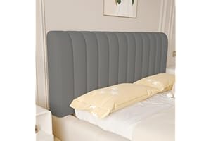 CAMZ Velvet Bed Headboard Cover for Full Queen Cal King Size, Quilted Bed Headboard Slipcover Thicken Dustproof Headboard Padding Protector Cover (Dark Gray,Queen:150cm/59in)