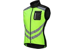 WOSAWE Highly Reflective Cycling Vest Motorcycle Off-road Sleeveless Wind Jacket