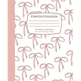 Composition Notebook: Pink Bow Pattern: 100 pages, Wide Ruled, 7.5"x9.25"