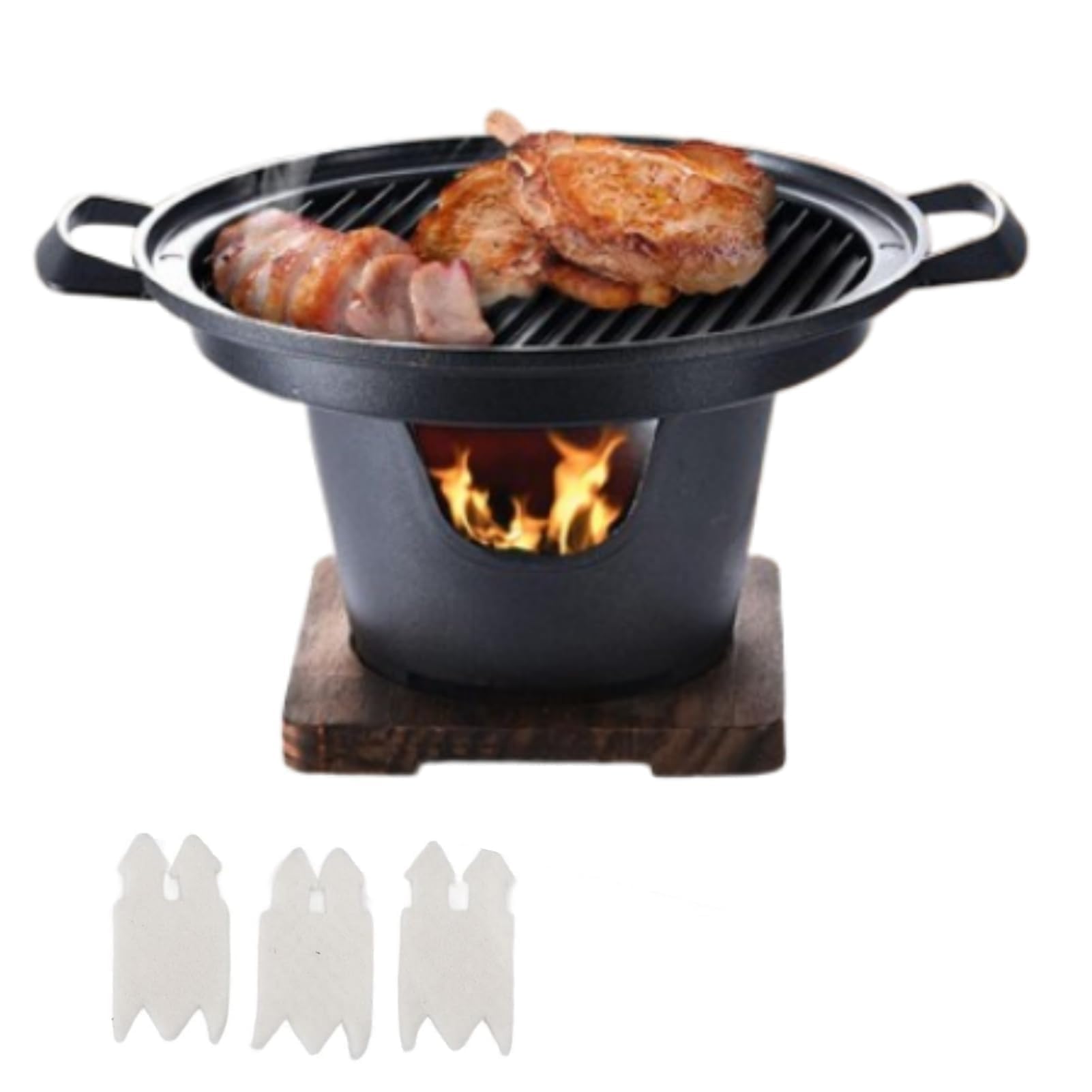 BBQ Charcoal Yakiniku Grill - Portable Korean Japanese Hibachi Grill - NonStick Portable Charcoal Stove