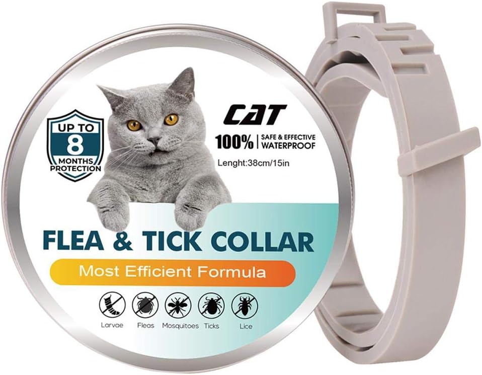 Pet Flea Collar - Dog Cat Safe Useful Tick Prevention Control Necklace for Protection Against Fleas Mosquitoes Pests