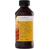 LorAnn Butter Vanilla Bakery Emulsion, 4 oz - Intense Butter Vanilla Flavor Extract for Baking, Cookies, Frosting, Ice Cream, Smoothies and Beverage - Gluten Free, Vegan, Sugar Free, Nut Free