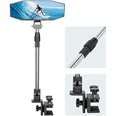 KEMIMOTO Boat Rear View Mirror Clamp-On Marine Mirror With Telescoping Pole | Wide Unobstructed View, Tool-Free Clamp-On, 360 Adjustable, Shatter-Resistant Mirror, for Boating and Water Sports
