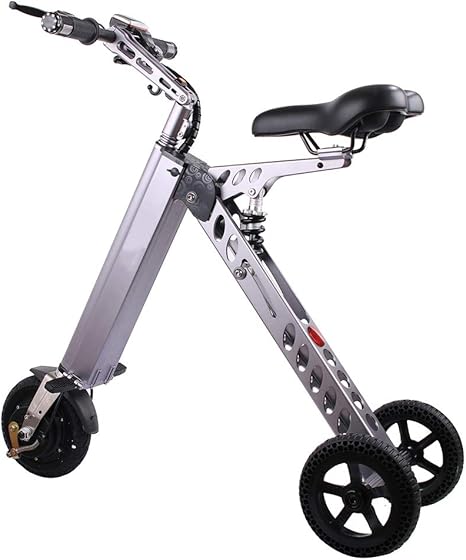 Amazon Co Jp 折りたたみ電動自転車8インチタイヤライト電動自転車フレームアルミ合金36v 7 2ah 250wモーター最高速度km Hミニ電動自転車アウトドアライディング旅行運動用 銀 ホーム キッチン