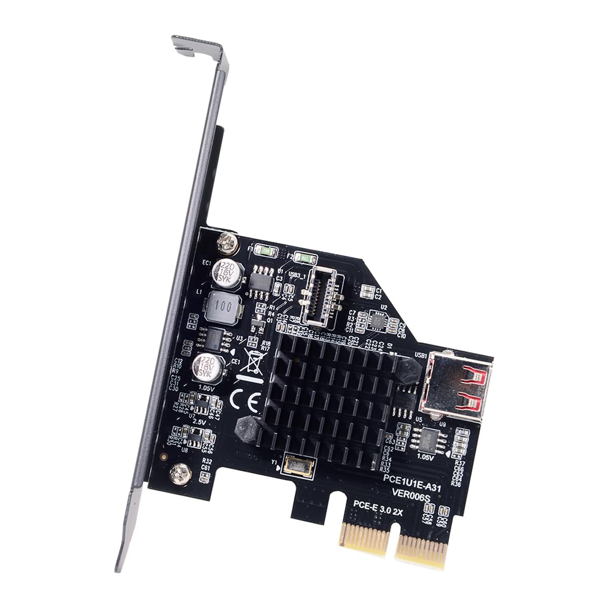 CY Card USB 3.1 10Gbps Front Panel Type-E Socket & USB 2.0 480Mbps to PCI-E Express Adapter for Motherboard