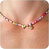 Turandoss Softball/Soccer/Volleyball/Basketball Necklace for Girls Women - Colorful Beaded Dainty Heart Pendant Necklaces for Women Her Kids Personalized Jewelry Gifts