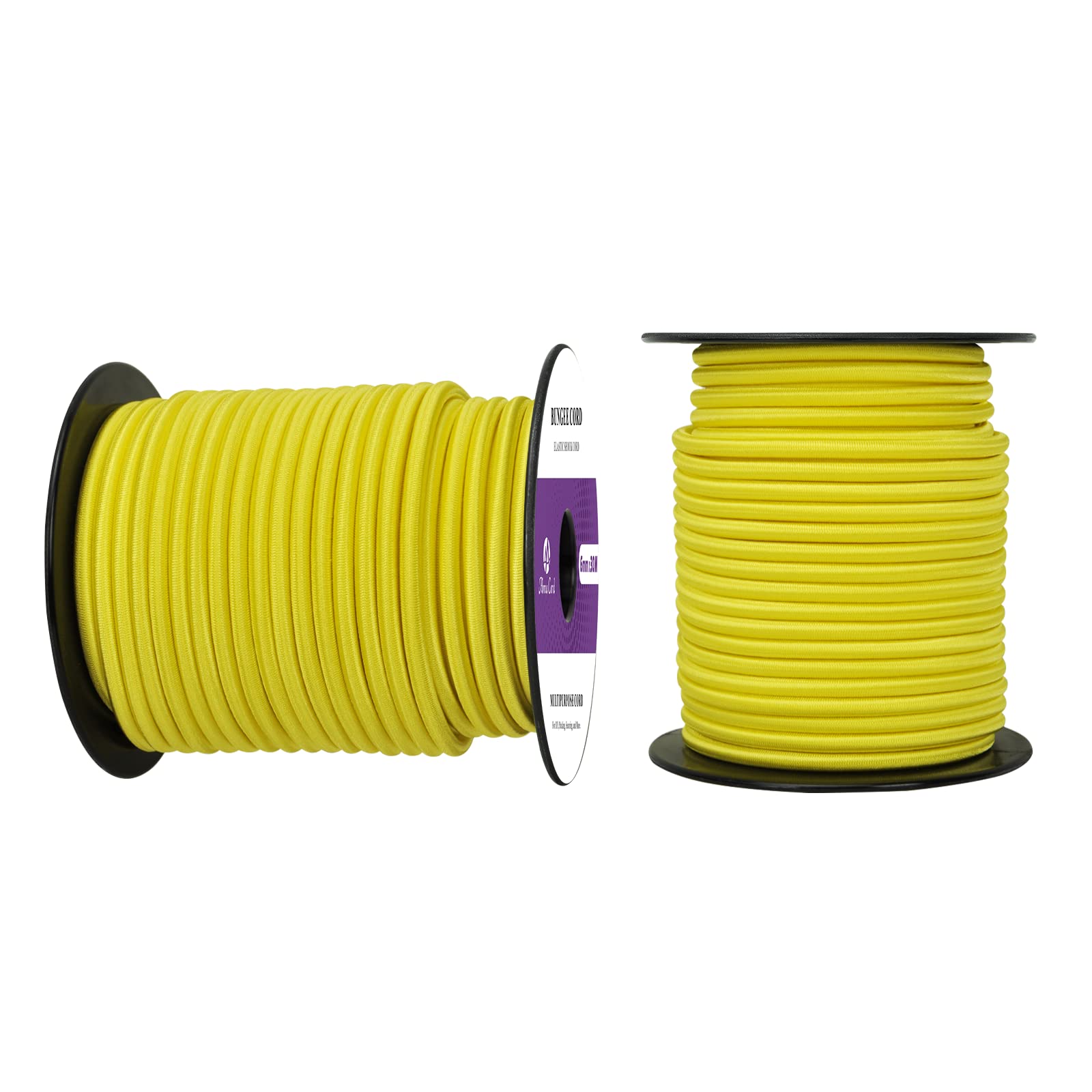 Abma Cord Bungee Cord 6mm 30M Elastic Shock Cord 100% Stretch Elastic Bungee Rope for Tarpaulin, Trailer, Backpack, Tent Pole, Kayak - Neon Yellow โ image 1