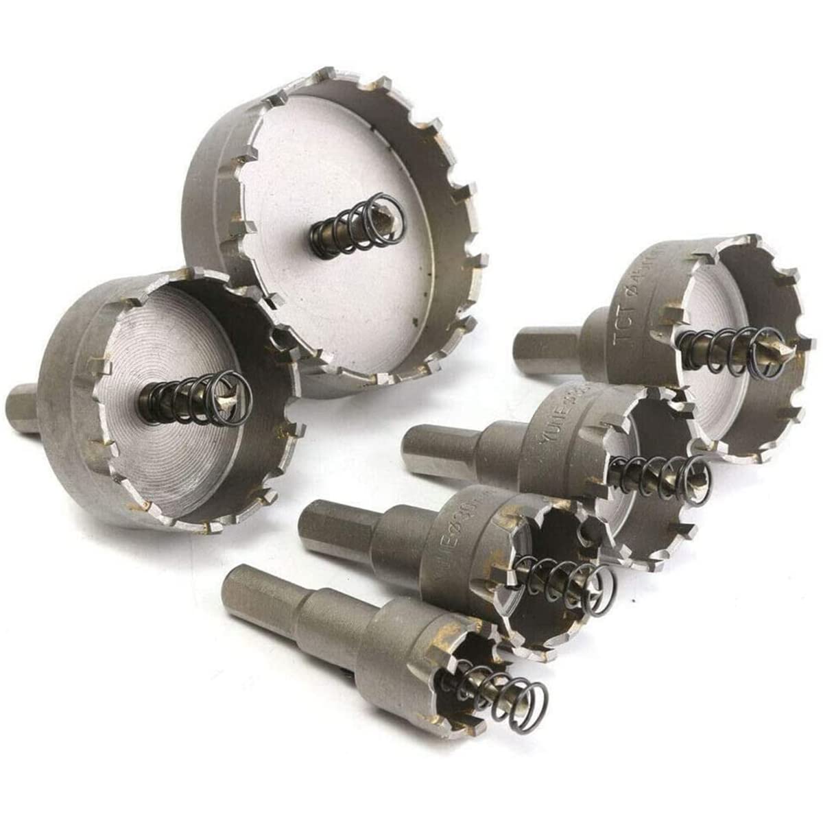 6Pcs Hole Saws Cutter Set 22-65mm Multiple-Tooth Drill Bit Metalworking Drilling Hole Saw for Wood Plastic Aluminum