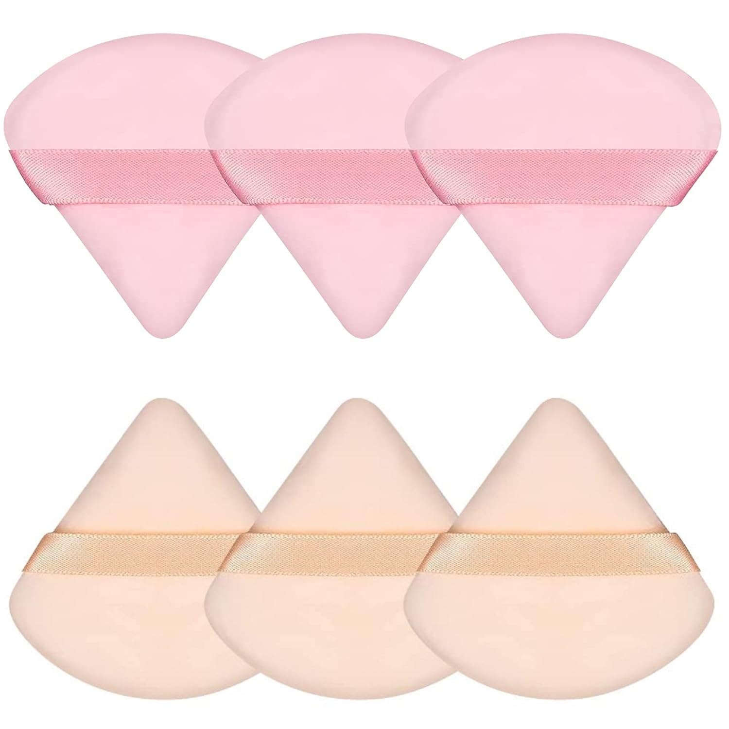 Photo 1 of Pimoys 6 Pieces Powder Puff Face Triangle Makeup Sponge Soft Powder Puffs for Loose Powder Foundation Sponge Setting Powder Puff Makeup Tool, Stocking Stuffers Gift for Women