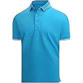 Alex Vando Mens Golf Shirt Cotton-Like Silky Performance Short Sleeve Sports Polo Shirts