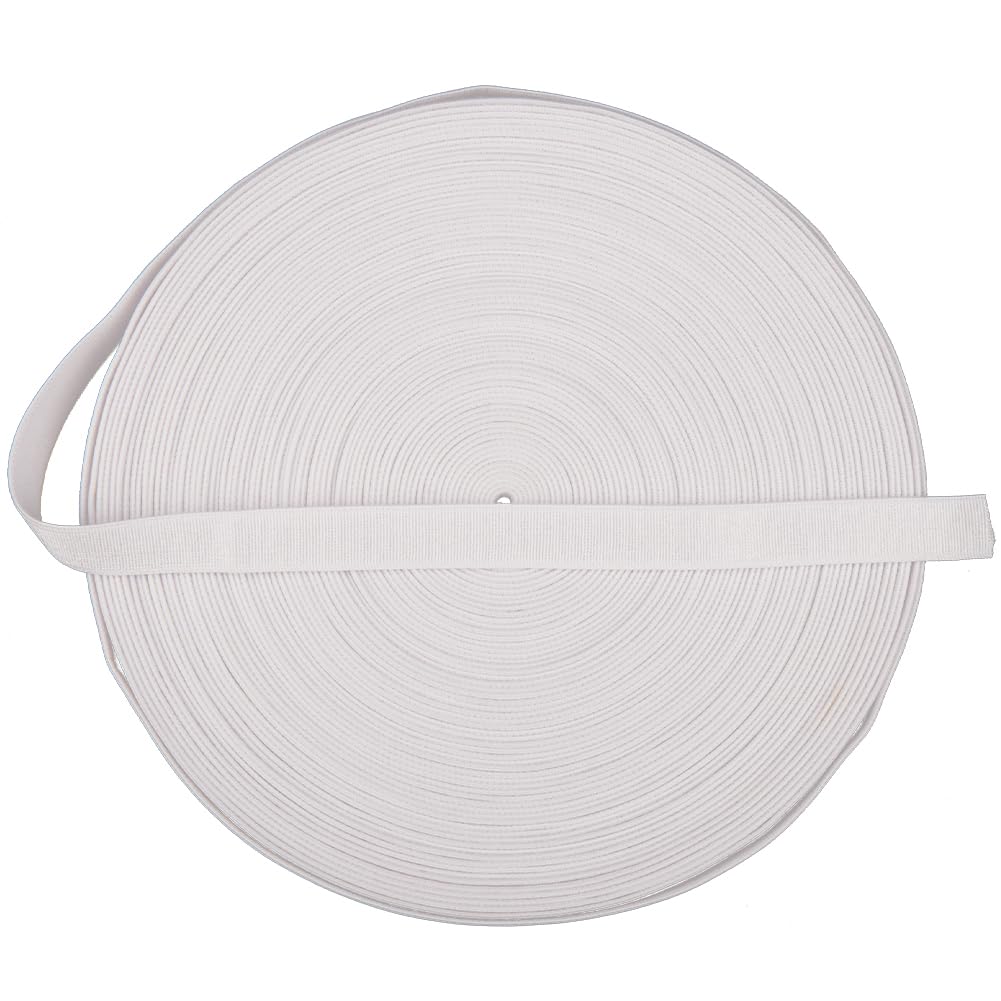 GORGECRAFT 10M Bra Strap Elastic Band 12mm Plush Flat Stretch Tape Trim Spandex Ribbon Roll Spool for DIY Sewing Bra Straps Lingerie Underwear Shoulder Strap Making Hair Tie White