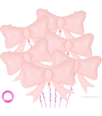 Iridescent Purple Bow Balloons - 2 Pack Foil Helium Balloons For Birthday, Gender Reveal, Baby Shower & Wedding Decor