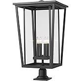 Z-Lite 4 Light Outdoor Pier Mounted Fixture 571PHXXLR-533PM-BK