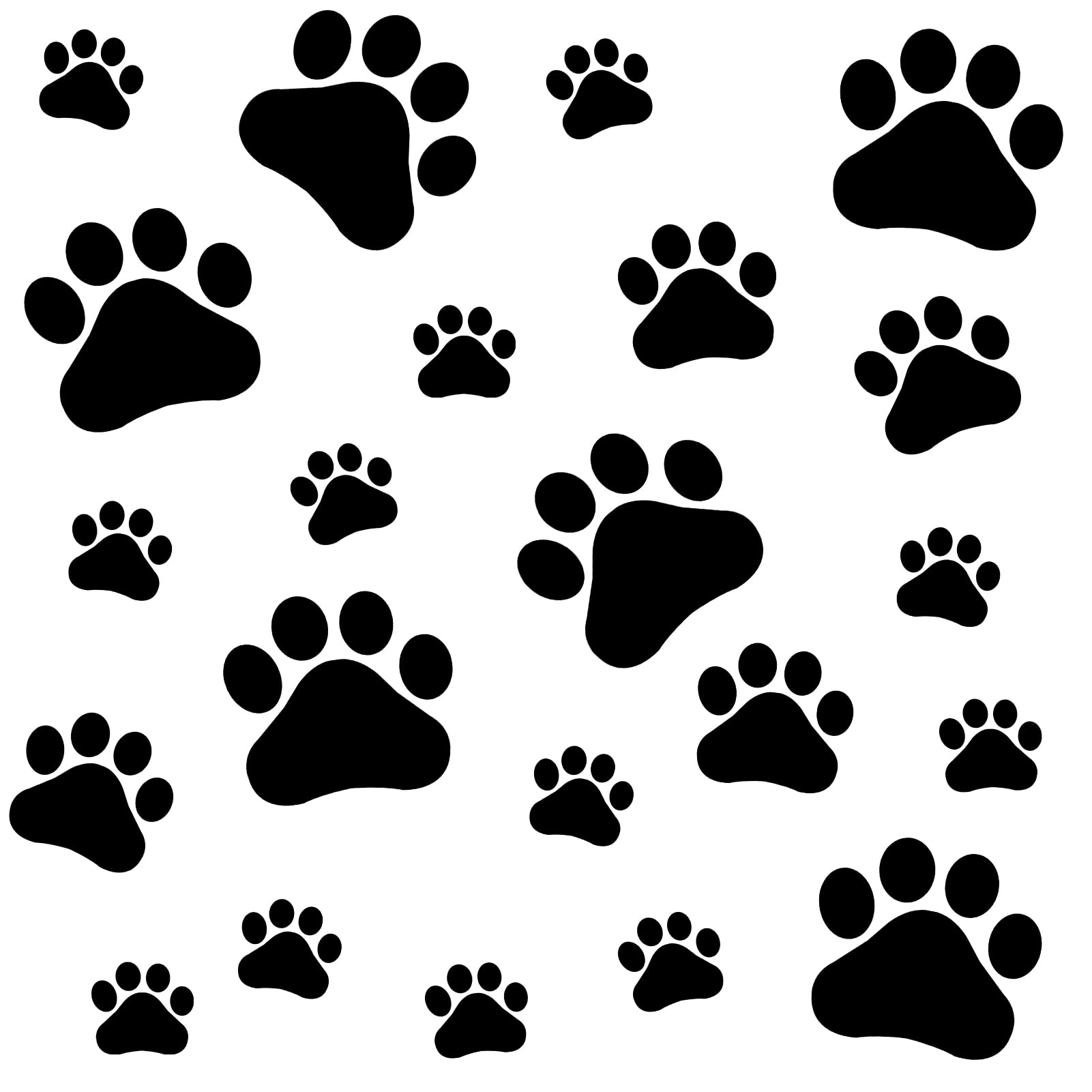VintageBee 50 Pack Dog Paw Prints Sticker Dog Pup Removable Vinyl Wall Sticker Decoration Décor for Children Nursery Room Home Décor Art Mural DIY