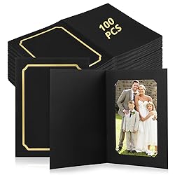 100 Pcs Photo Folders for 4x6 or 5x7 Pictures Black