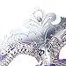 Masquerade Mask Shiny Metal Rhinestone Venetian Pretty Party Evening Prom Mask Silver Purple
