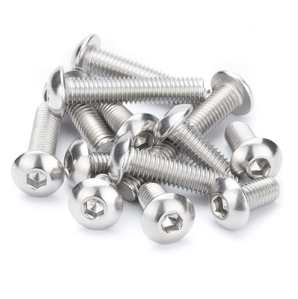 ANSIEDIO M6 Hex Socket Button Machine Screws Bolts, Stainless Steel Allen Bolts, M6×50mm,10 pcs