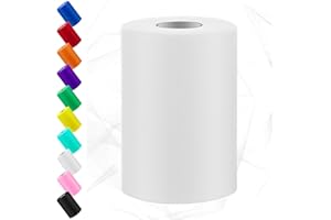 Swpeet 6 Inch by 100 Yards White Tulle Fabric Roll, Fabric Spool Tulle Ribbon, Netting Polyester Spool Ideal for DIY Handmade