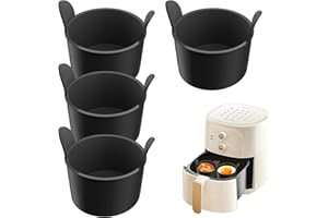 Ramekins for Ninja DZ201 Foodi, Ramekins for Air Fryer, Baking Oven, Microwave, Stovetop, Nonstick Silicone Egg Boiler Mold, 