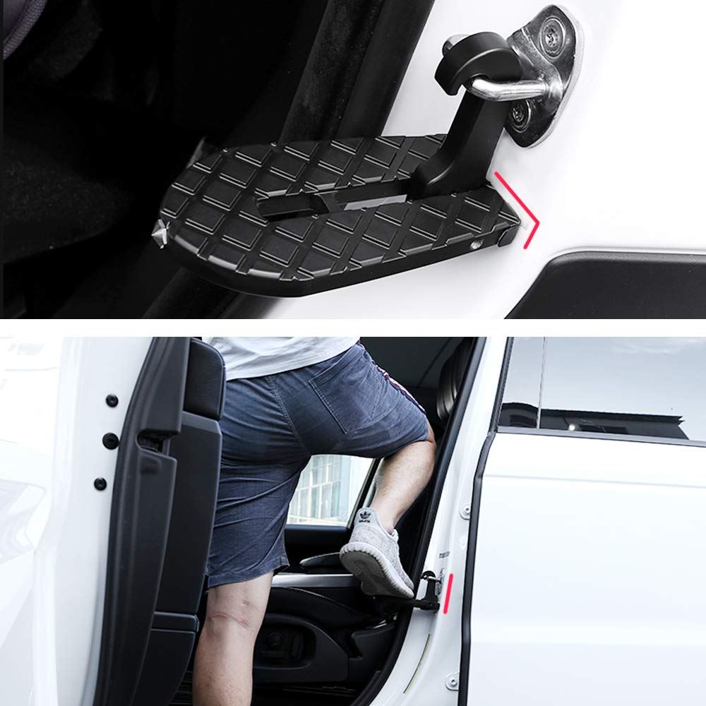 MUYI Car Doorstep Easy Access to Rooftop Rack Foldable Safety Hammer Design Latch Doorstep for SUV RV Truck