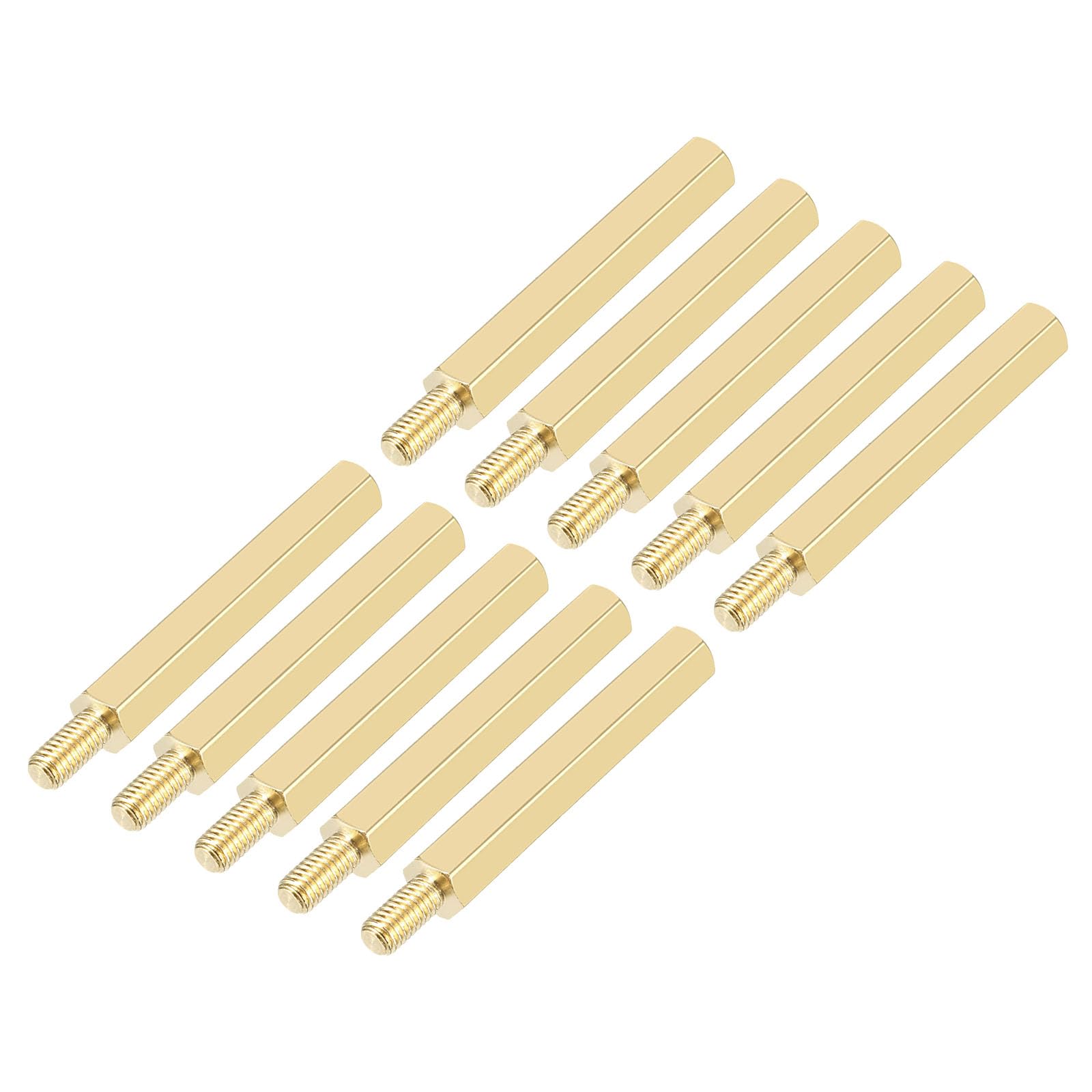 YOKIVE 100 Pcs Brass Hexagon Threaded Spacer, Hex Spacer with Female and Male Thread | Fixing The Motherboard, Great for Electronics Industries (M3 30+6mm)