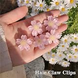 LizCeyMD 15 Pcs Mini Cherry Blossom Flower Hair Claw Clips Women Girls Petal view 5