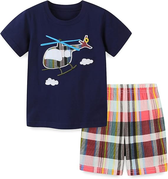 Toddler Baby Boy Clothes Airplane Printed Tees Top Stripy
