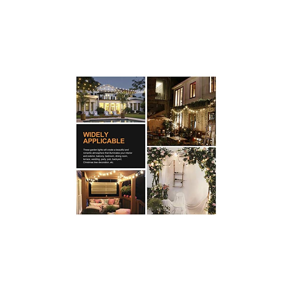 Cadena de luces para exteriores, 25 pies G40 con 27 bombillas Edison de