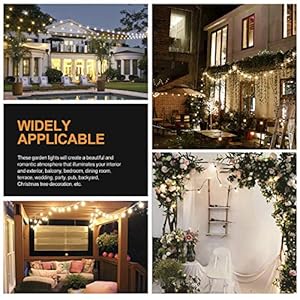 Cadena de luces para exteriores, 25 pies G40 con 27 bombillas Edison de