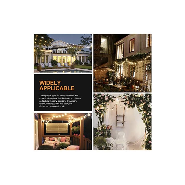 Cadena de luces para exteriores, 25 pies G40 con 27 bombillas Edison de